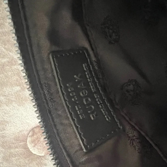 Rudsak bag pouch quilted metallic red shiny black Canadian heritage makeup purse - Picture 8 of 11